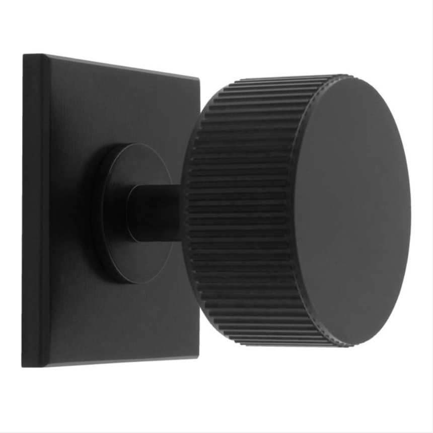 Matt Black 35mm Lines Cupboard Knob | FTD713MB
