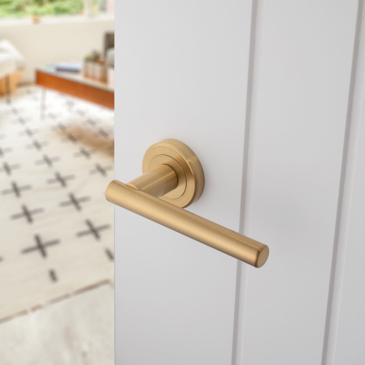 Serozetta Satin Brass Philadelphia Lever Handle | ZIN3121SB