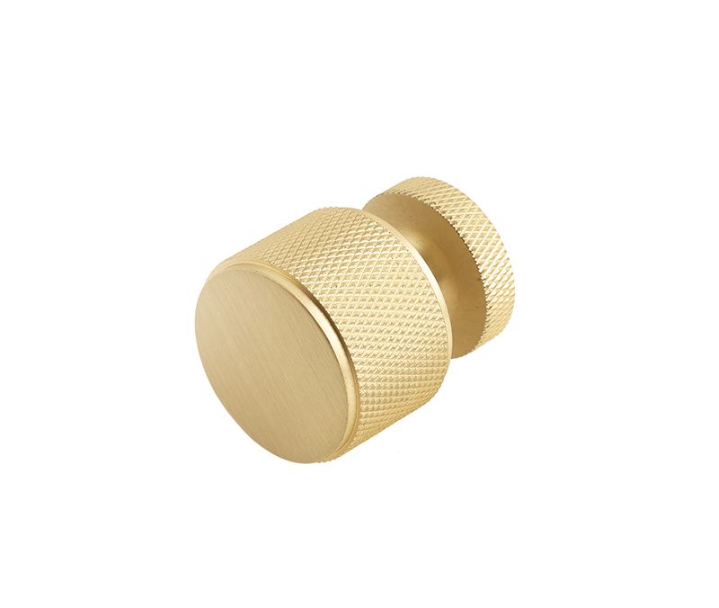 Burlington Satin Brass Piccadilly Knurled Cupboard Knob | BUR400SB