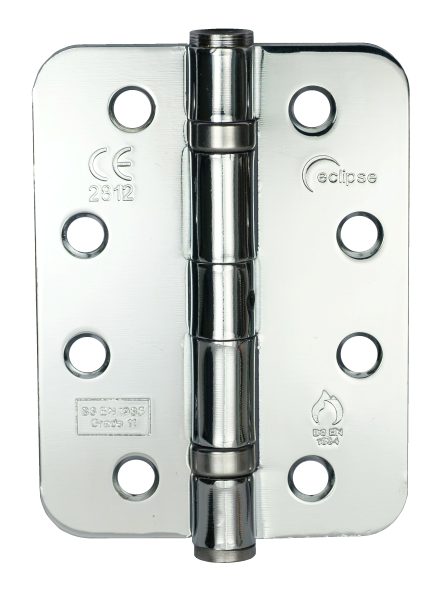 Eclipse Polished Chrome 102mm (4") Grade 11 Radius Steel BB Hinges | 14105