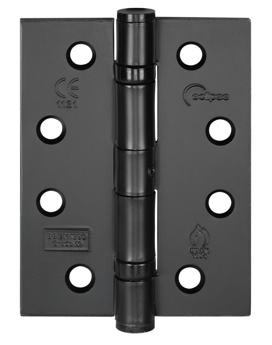 Eclipse Matt Black 102mm (4") Grade 11 Steel BB Hinges | 14112