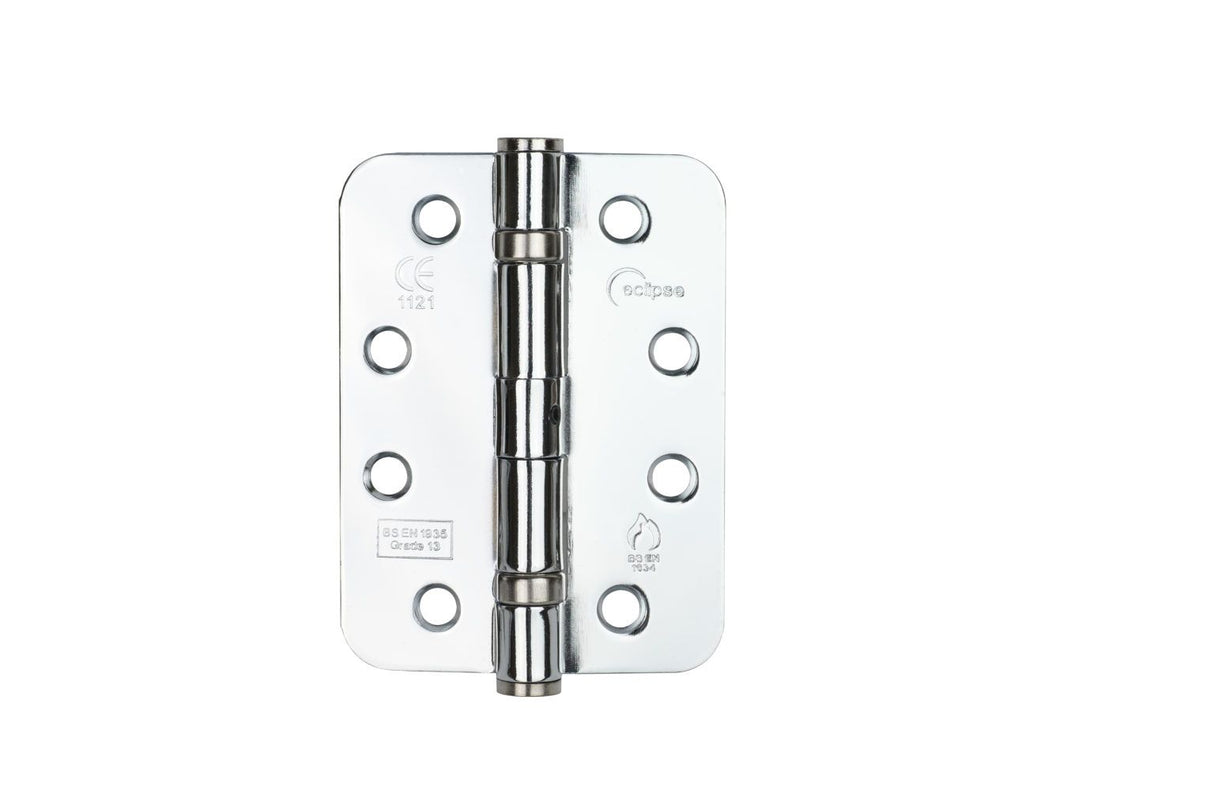 Eclipse Polished Chrome 102mm Grade 13 Radius Steel BB Hinges | 14205