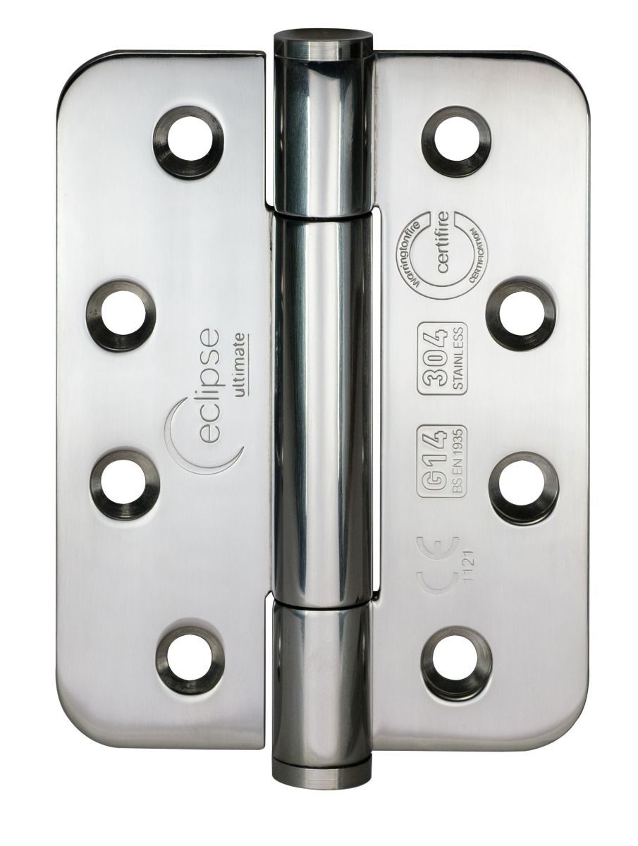 Eclipse Polished Stainless 102mm 4" Grade 14 Radius BB Hinges | 14333