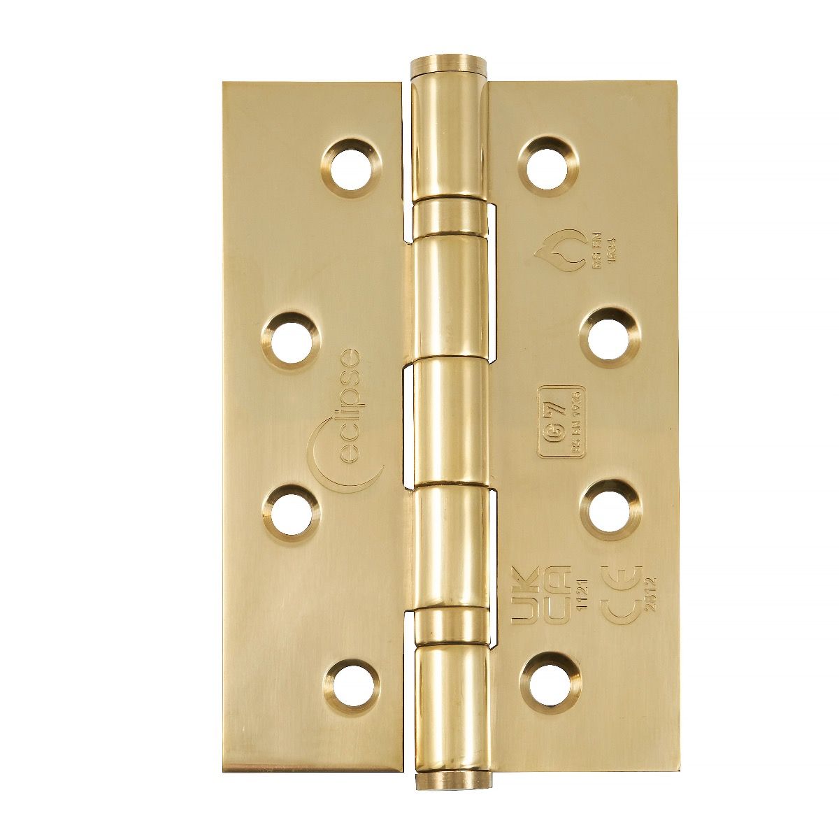 Eclipse Polished Brass 102mm (4" ) Grade 7 Slim Knuckle BB Hinges | 14341EBP