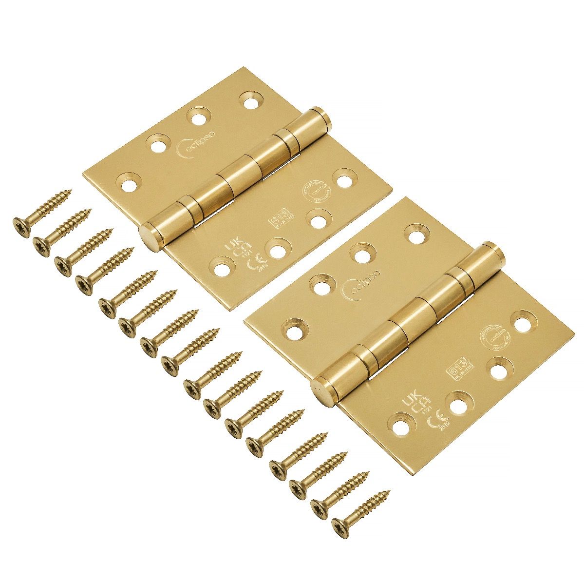 Eclipse Satin Brass 102 x 102mm Grade 13 BB Hinges | 14841SBP