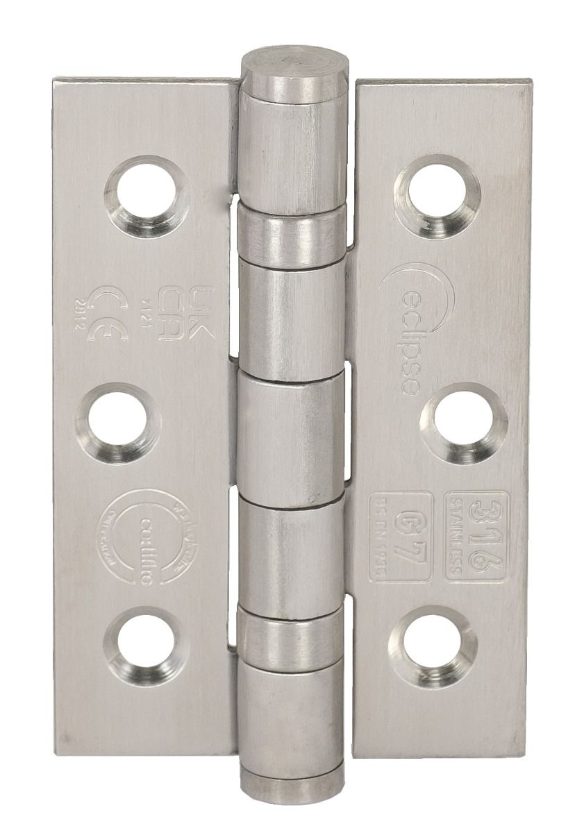 Eclipse Satin Stainless 75mm (3" ) Marine Grade 316 BB Hinges | 14852G316