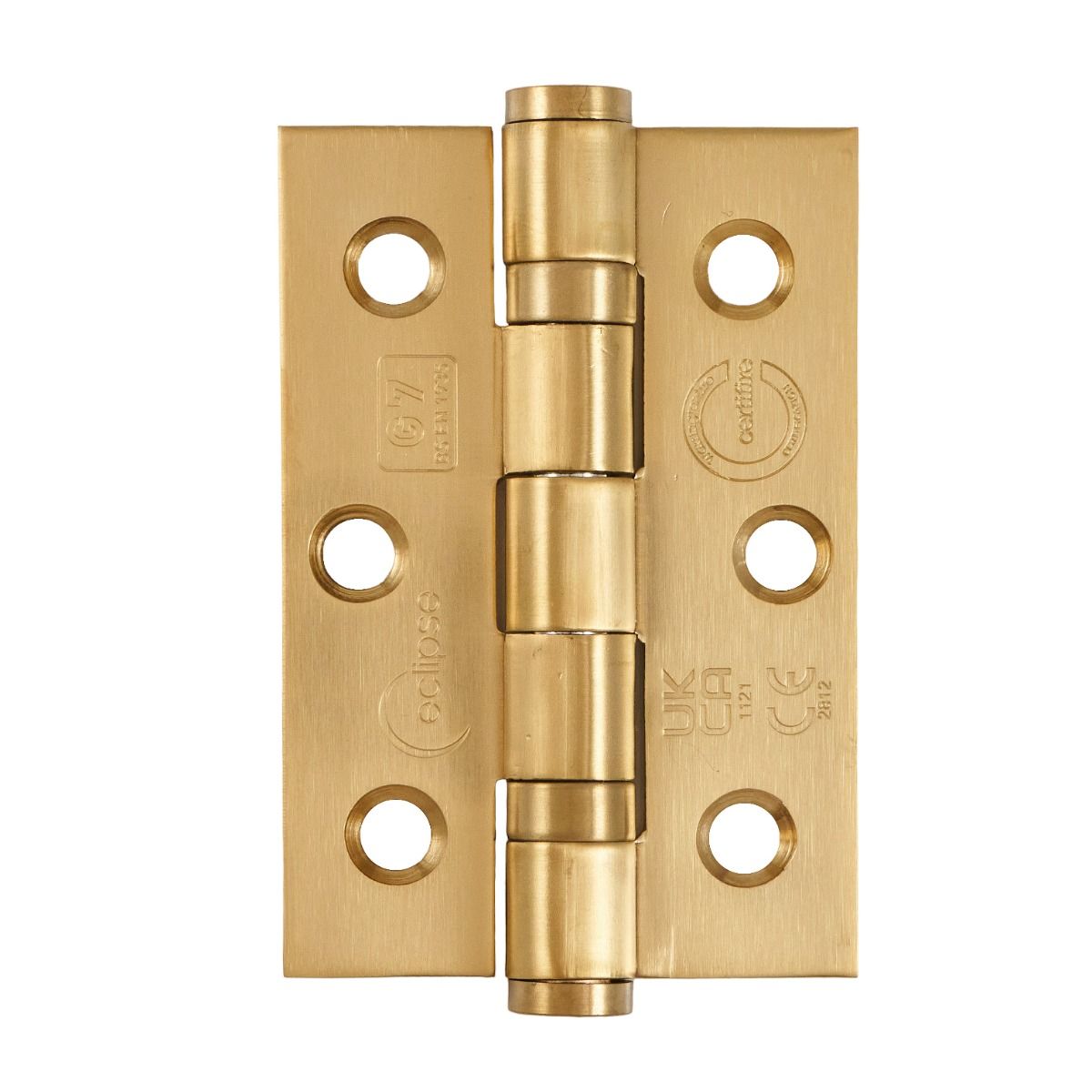 Eclipse Pair Satin Brass 76mm (3" ) Grade 7 Ball Bearing Hinges | 14852SB