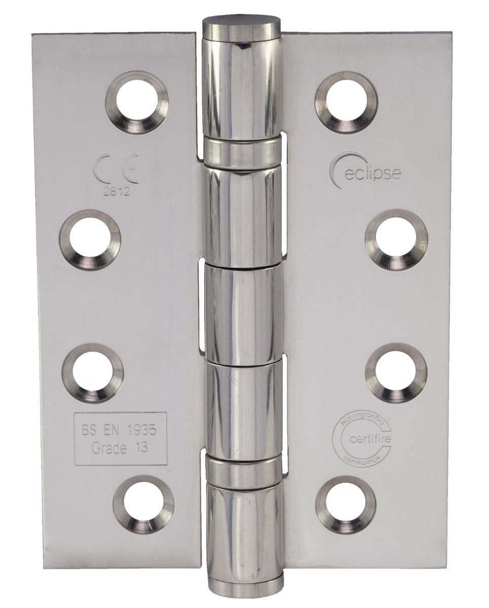 Eclipse Polished Stainless 102mm 4" Grade 13 Ball Bearing Hinges | 14853