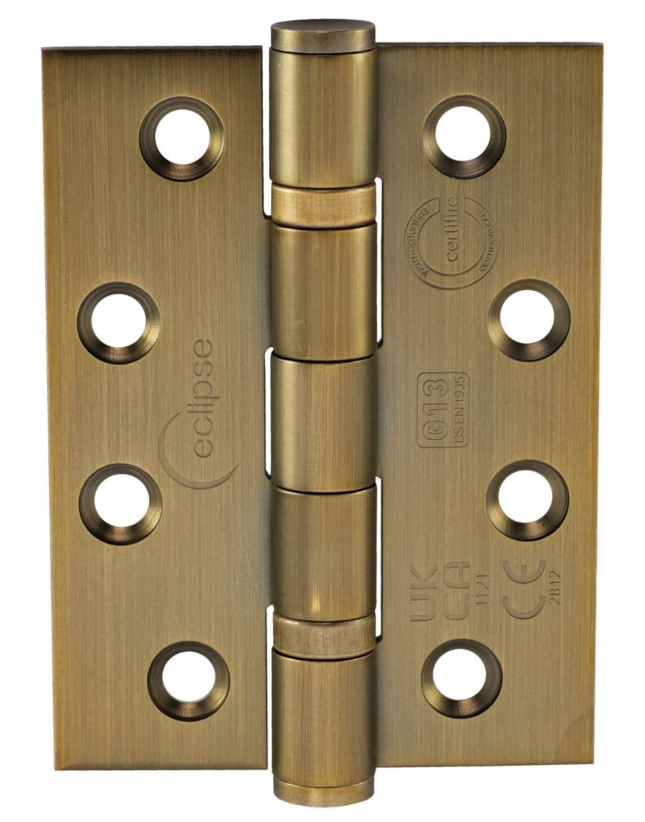 Eclipse Antique Brass 102mm 4" Grade 13 BB Hinges | 14854MAB