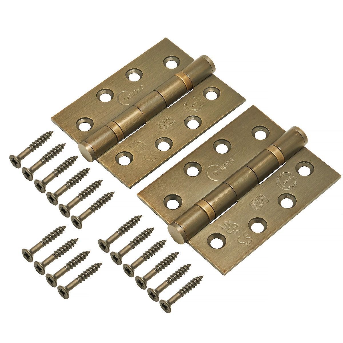 Eclipse Antique Brass 102mm 4" Grade 13 BB Hinges | 14854MAB