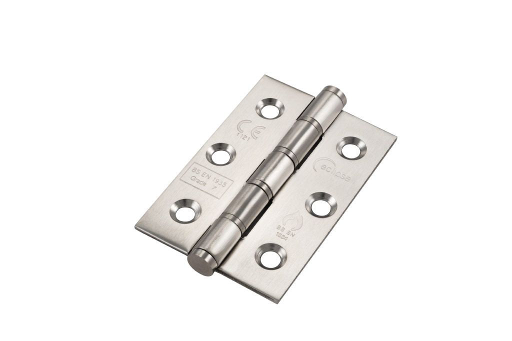 Eclipse Pair Satin Stainless 76mm (3" ) Grade 7 Slim Knuckle Washered Hinges | 14880
