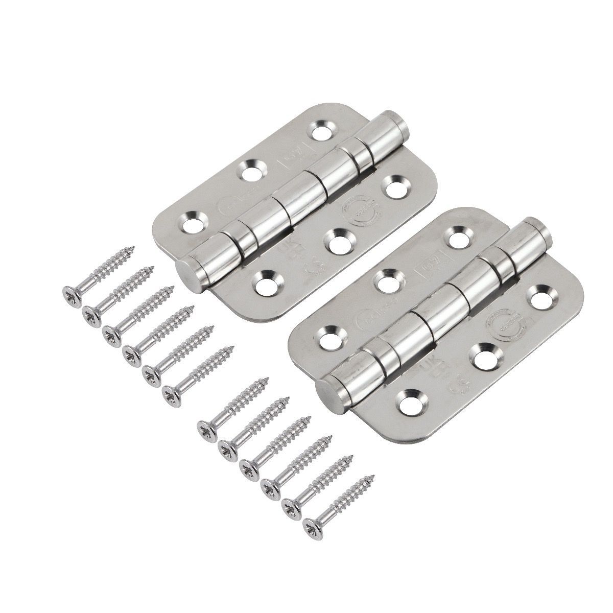 Eclipse Polished Stainless Steel 76mm Grade 7 Radius BB Hinges | 14906