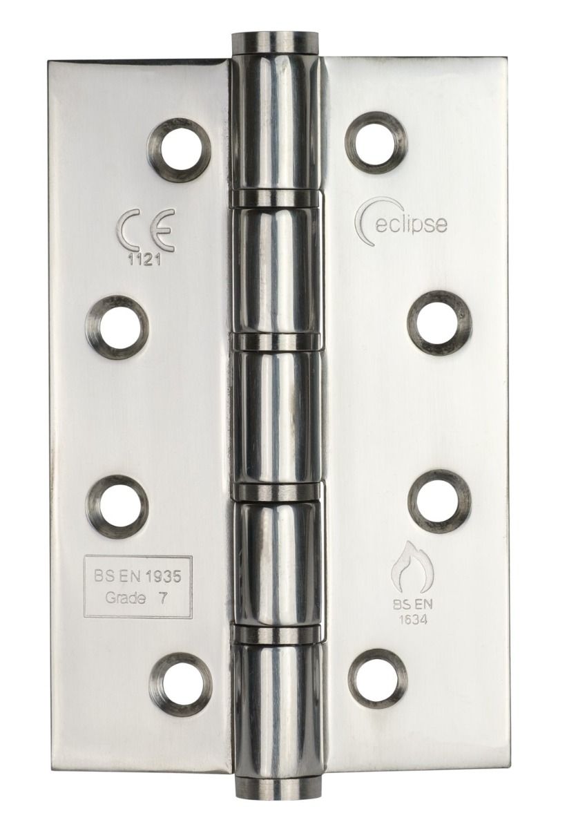 Pair Eclipse Polished Stainless Steel 102mm (4") Grade 7 Washered Hinge | 14909