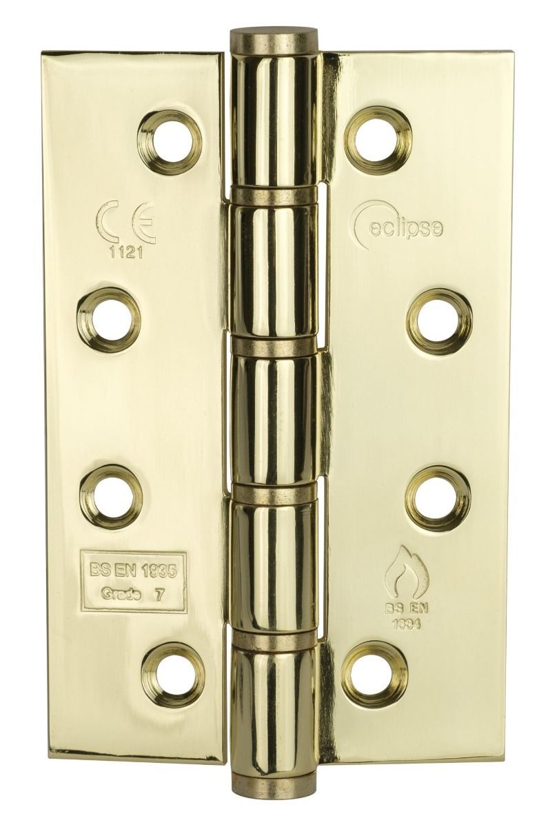 Pair Eclipse Polished Brass 102mm (4") Grade 7 Washered Hinge | 14925 PB