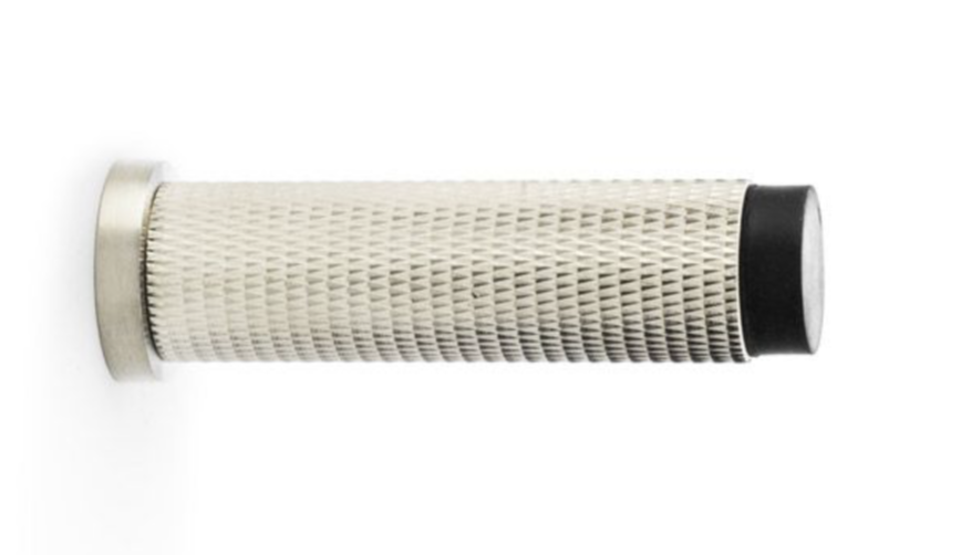 Satin Nickel PVD 75mm Knurled Projection Door Stop | AW600-75-SNPVD