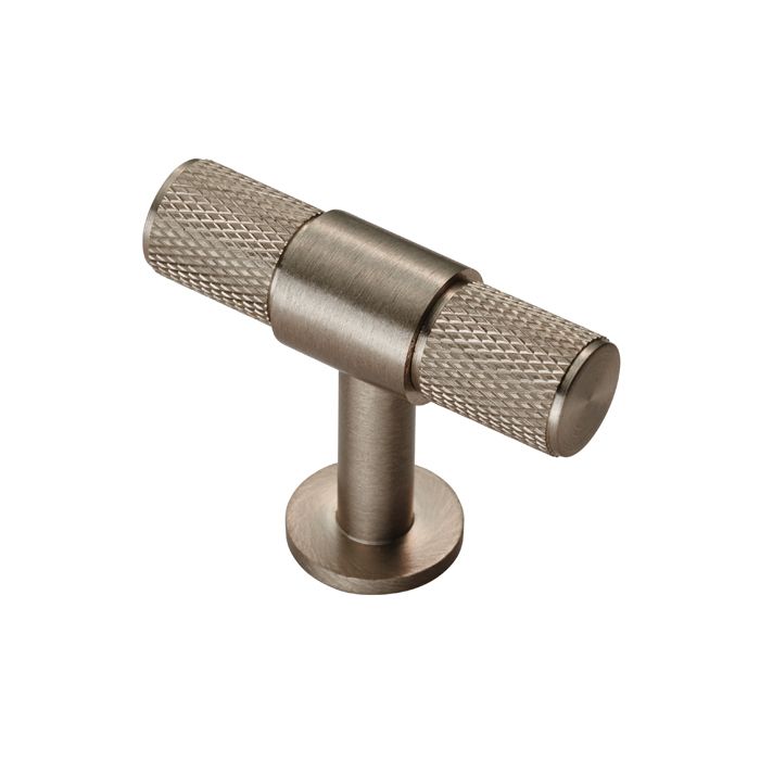Satin Nickel 50mm Knurled T-Bar Knob | FTD701SN