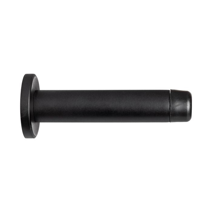 Matt Black Wall Mounted Door Stop on rose | AA21MB