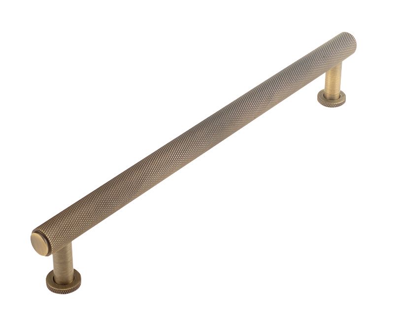 Burlington 128mm Antique Brass Knurled Piccadilly Cabinet Handle | BUR411AB