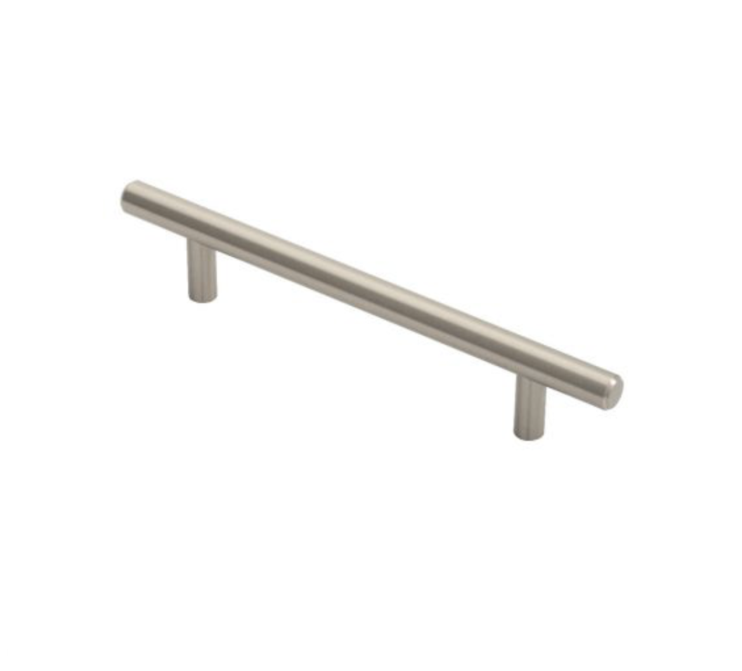 Satin Nickel Steel T Bar Cabinet Handle 128mm c/c | FTD445BSN