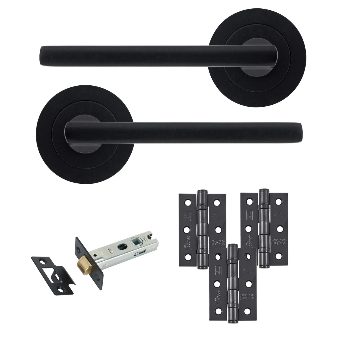 Eclipse Freestyle Matt Black Auriga Latch Door Pack | 76x51mm (3") Hinge | 22202