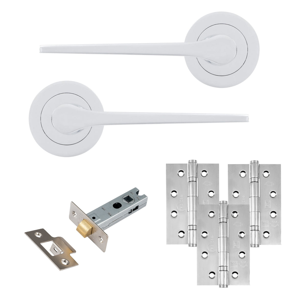 Eclipse Freestyle Polished Chrome Monte Latch Door Pack | 102x67mm (4") Hinge | 22321