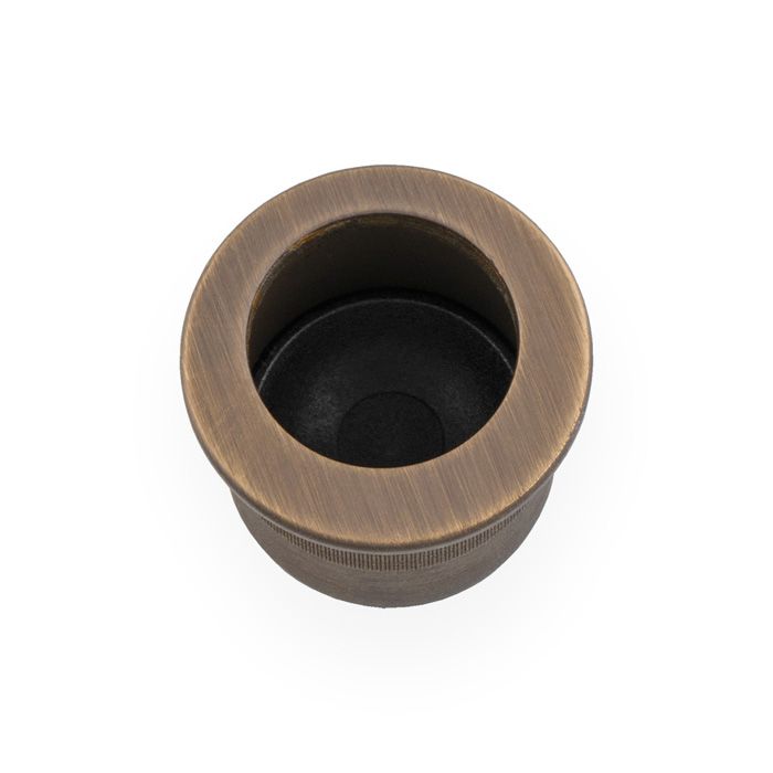 A&W Antique Brass Round Sliding Door Finger Edge Pull | AW992AB