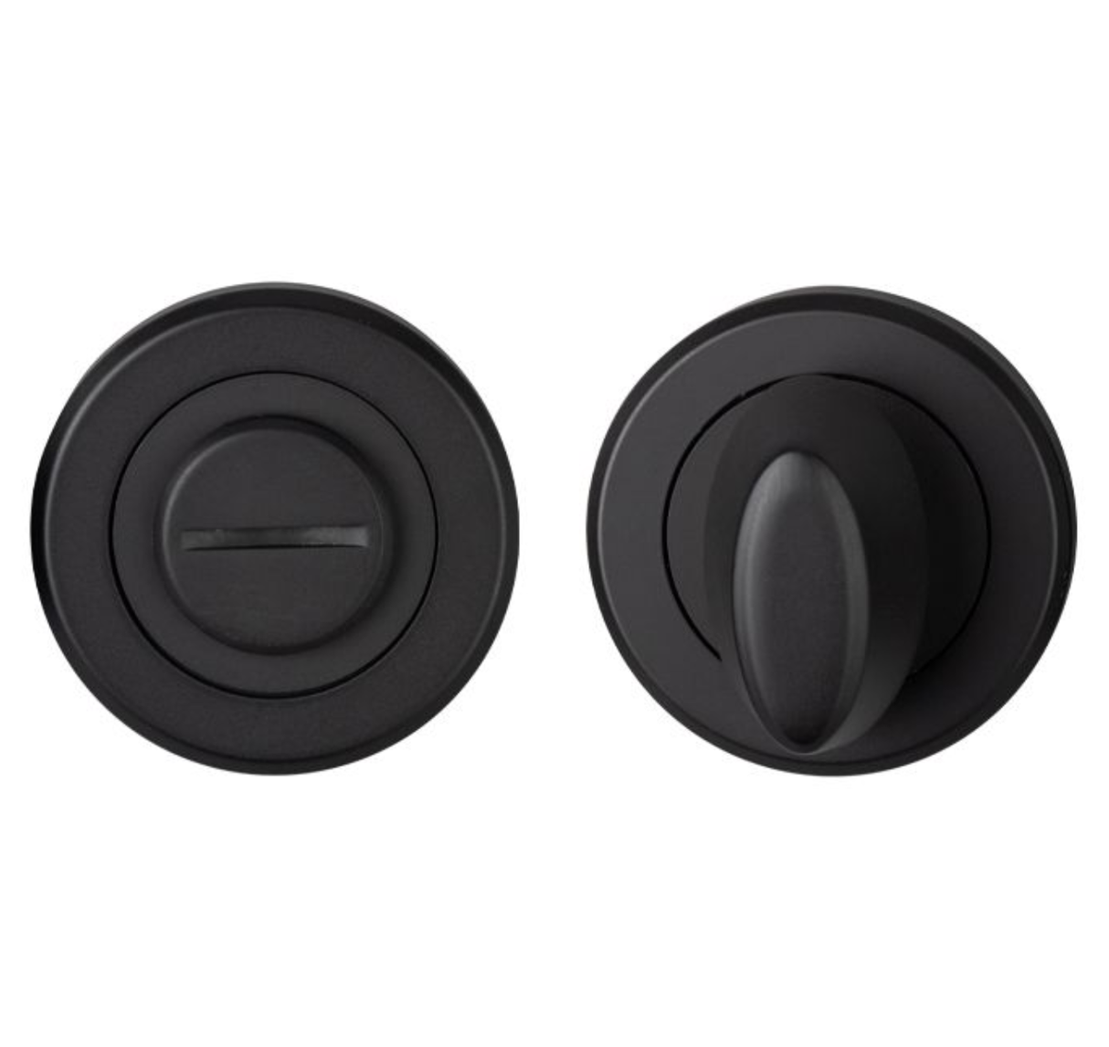 Serozetta Matt Black Thumbturn Snib & Release on round rose | SZM004MB