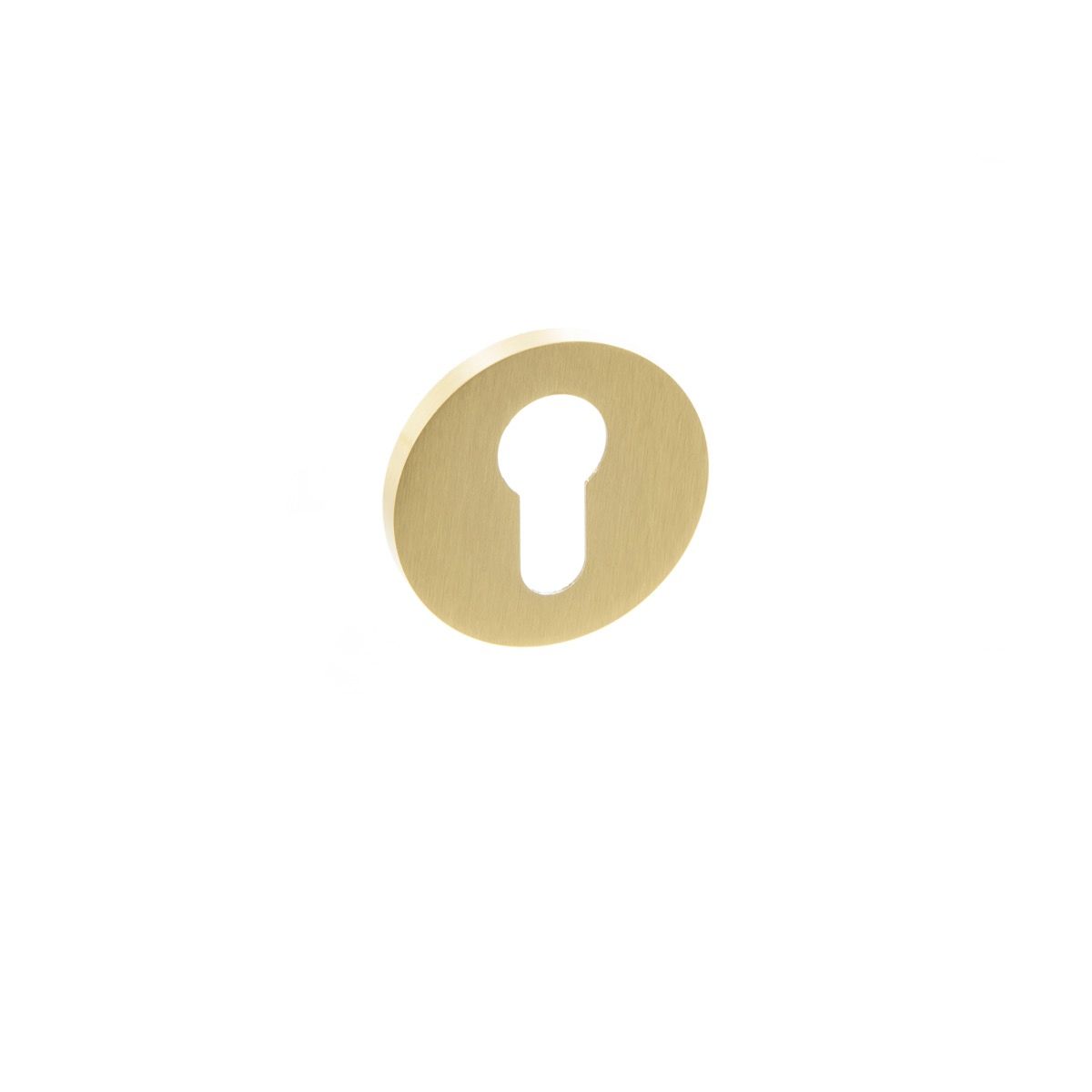 Millhouse Satin Brass Euro Escutcheon on 5mm slimline rose | MHSRESB