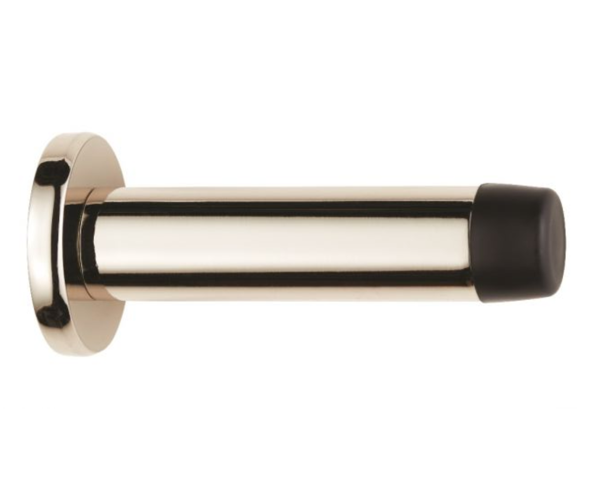 Polished Nickel Wall Mounted Door Stop on rose | AZ21PN