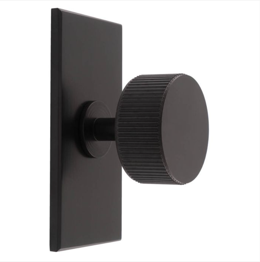 Matt Black 35mm Lines Cupboard Knob | FTD713MB