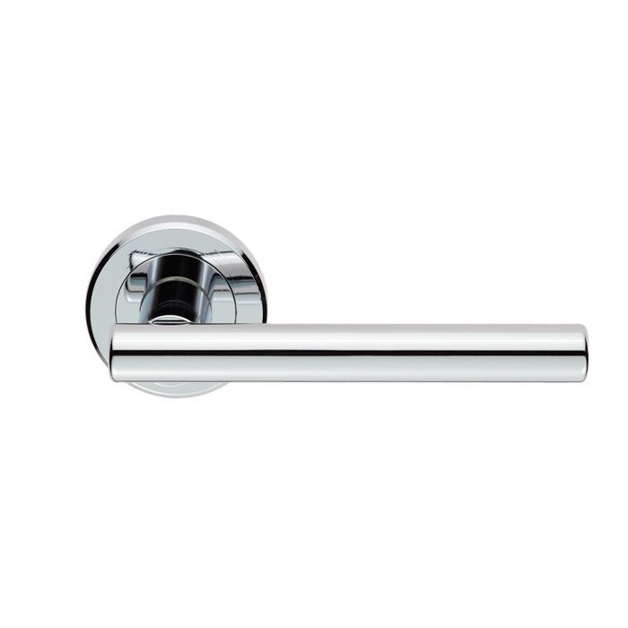 Serozetta Polished Chrome Philidelphia Lever on round rose | ZIN3121PC