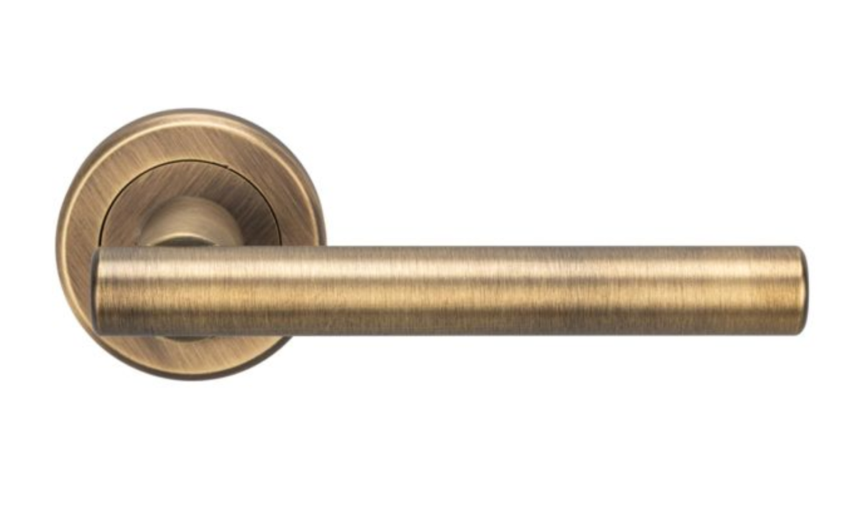 Serozetta Antique Brass Philidelphia Lever on round rose | ZIN3121AB