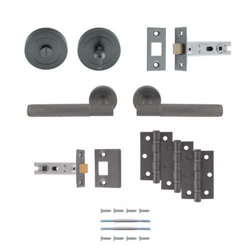Anthracite Knurled Lagos Bathroom Pack - Ultimate Door Pack