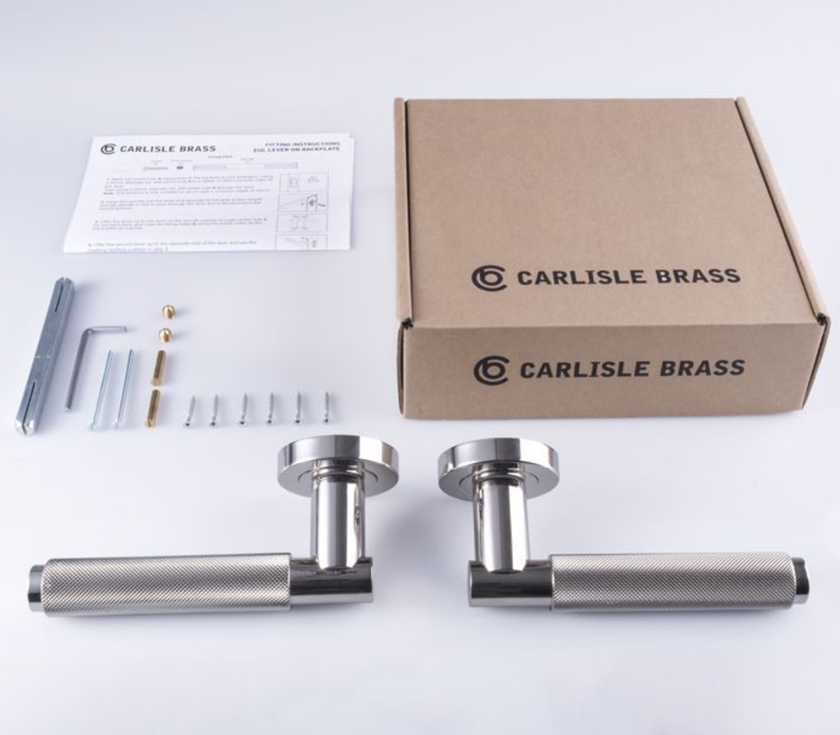 Polished Nickel Varese Knurled Lever on Round Rose | EUL050PN