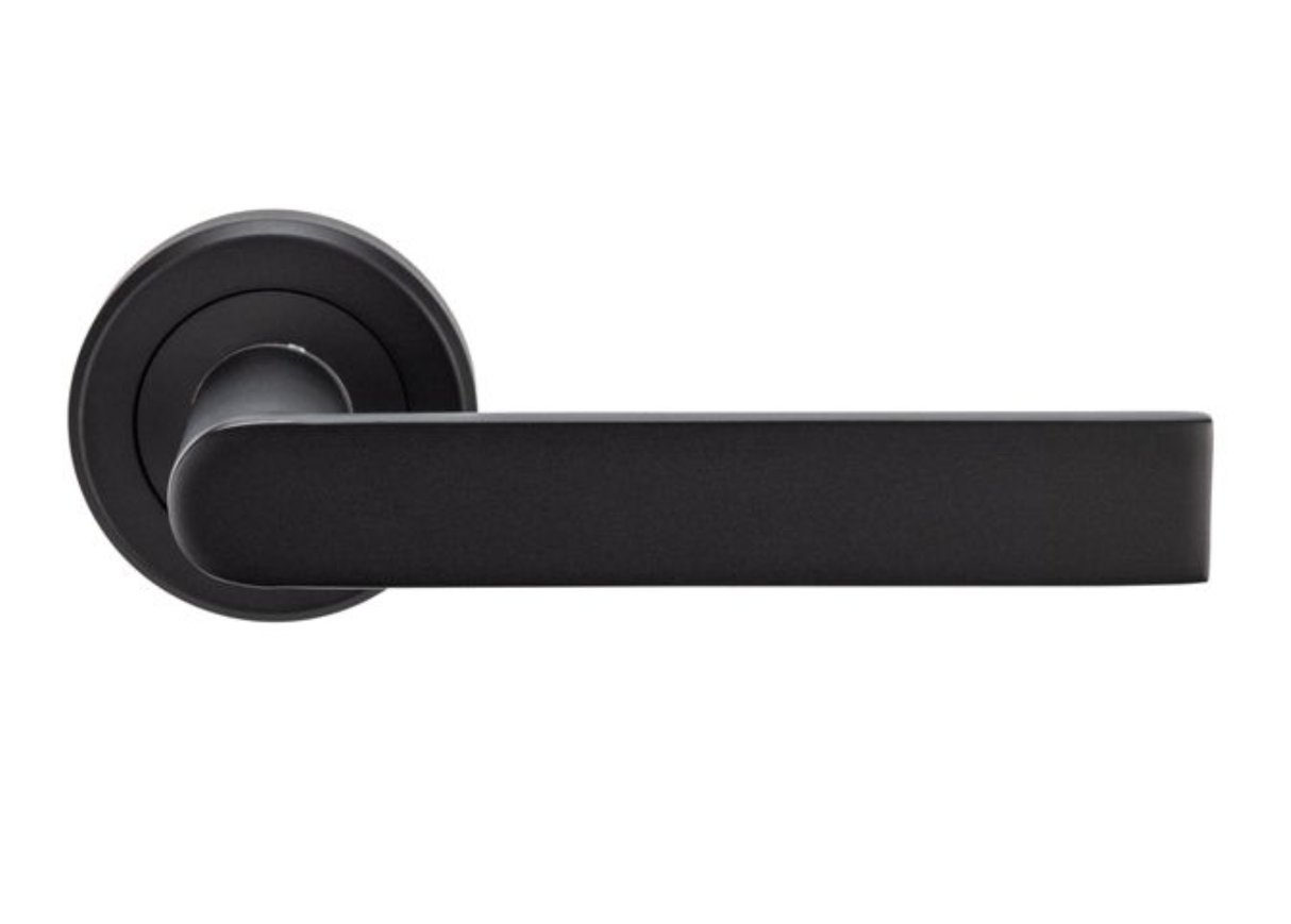 Set Matt Black Serozzetta Edge Lever on round rose | SZM210MB