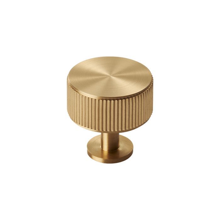 Satin Brass 35mm Lines Cupboard Knob | FTD713SB