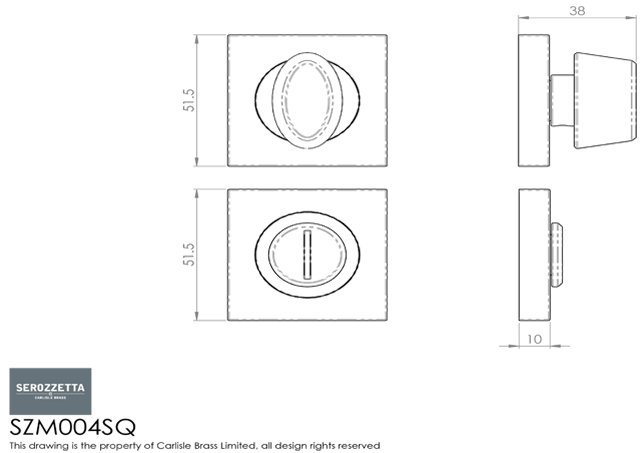Serozzetta Black Nickel Square Turn and Release | SZM004SQBN
