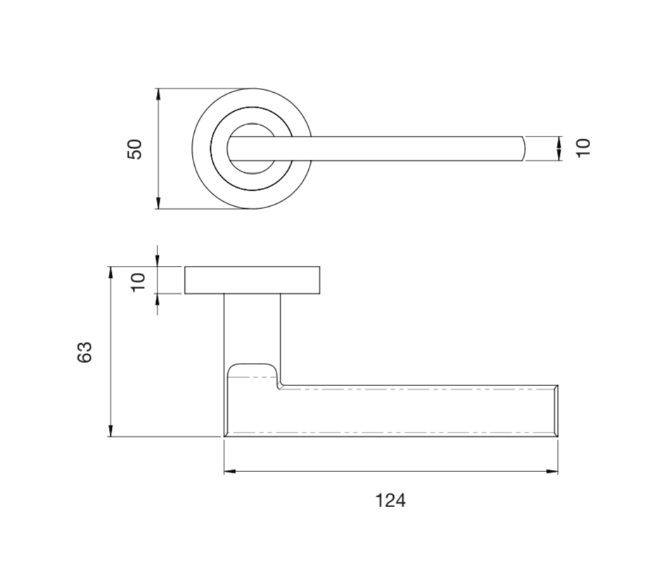 Set Matt Black Trentino Lever Furniture on round rose | EUL030MB