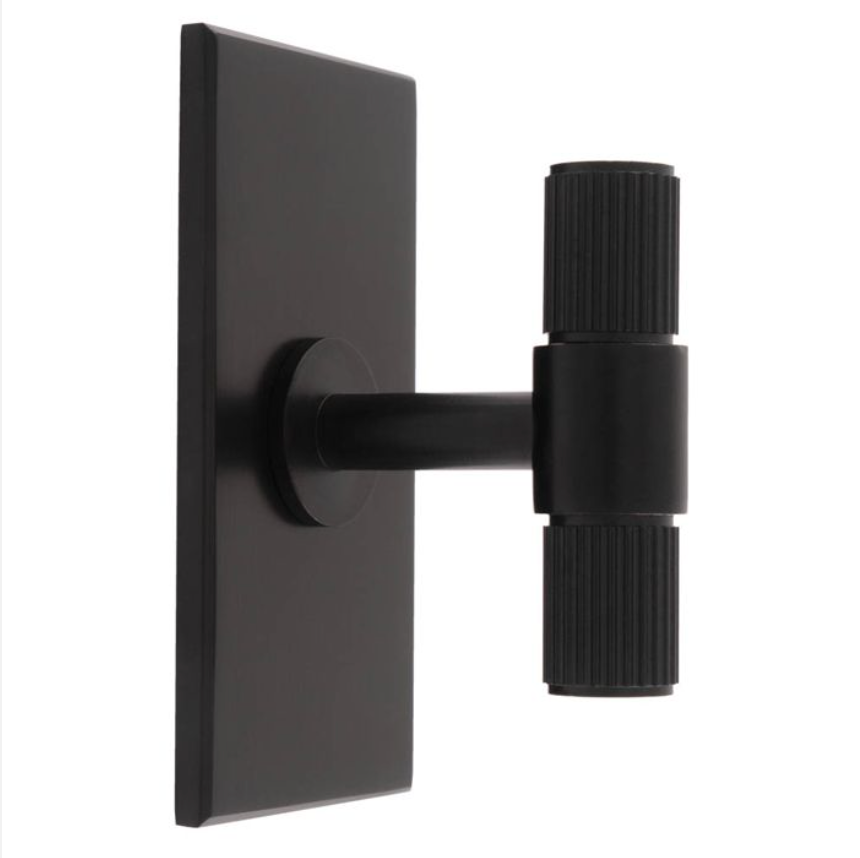 Matt Black 50mm Lines T-Bar Knob | FTD711MB