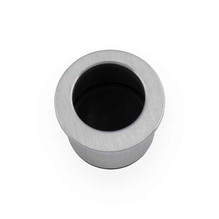 A&W Satin Chrome Round Sliding Door Finger Edge Pull | AW992SC