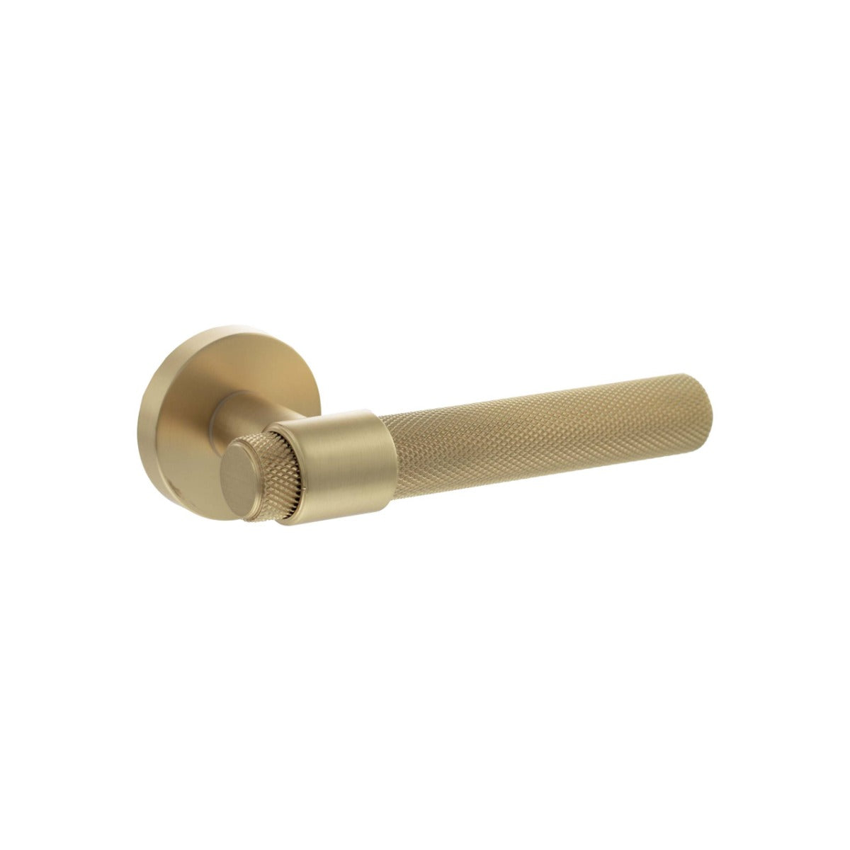 Set Satin Brass Andretta Knurled Lever Handle | SPR160SB