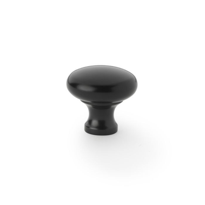 A&W Matt Black 32mm Wade Round Cupboard Knob | AW836-32-BL