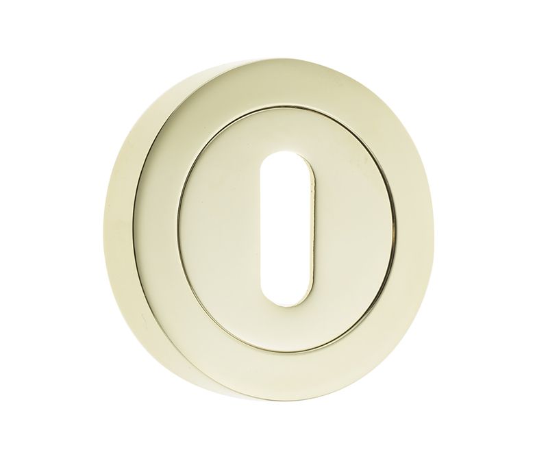 Jedo 50mm PVD Polished Brass Standard Escutcheon | JV503PVD