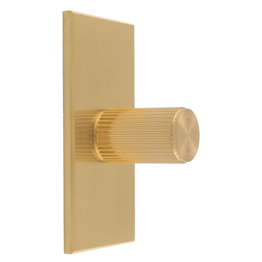 Satin Brass 30mm Lines Knob | FTD712SB