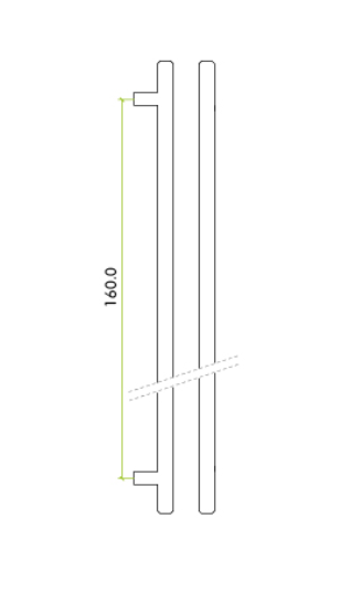 Matt White T Bar Cabinet Handle c/c 160mm | TDFPT-160-220MW