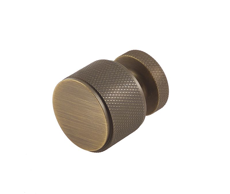 Burlington Antique Brass Piccadilly Knurled Cupboard Knob | BUR400AB
