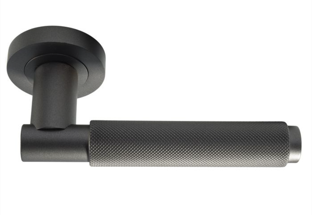 Matt Bronze Varese Knurled Lever on Round Rose | EUL050MBRZ