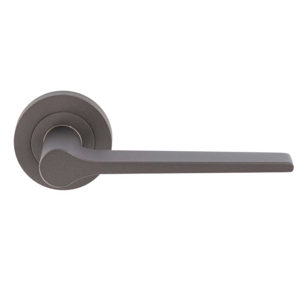 Matt Bronze Velino Lever Handle on Round Rose | EUL020MBRZ