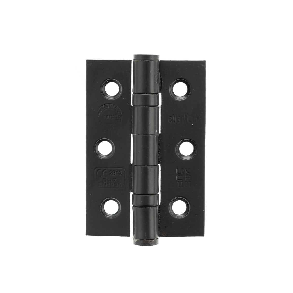 Pair 75mm (3") Matt Black CE Ball Butt Hinge | A2H322MB