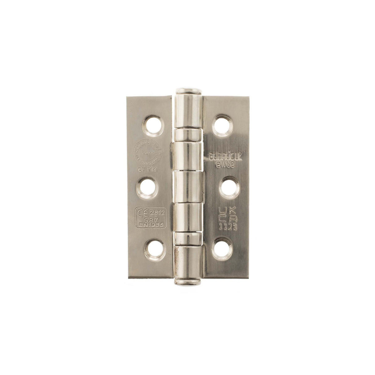 Pair 75mm (3") Polished Nickel CE Ball Butt Hinge | A2H322PN